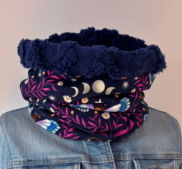Snood , tour de cou Adulte ou Enfant Butterfly bleu