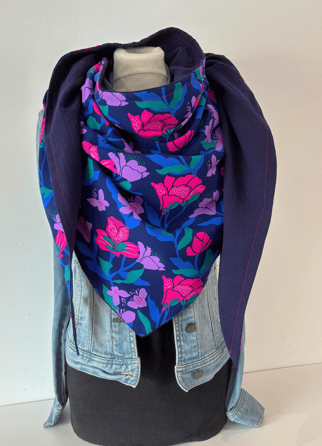 Maxi Chèche Été Happy Grenade bleue
