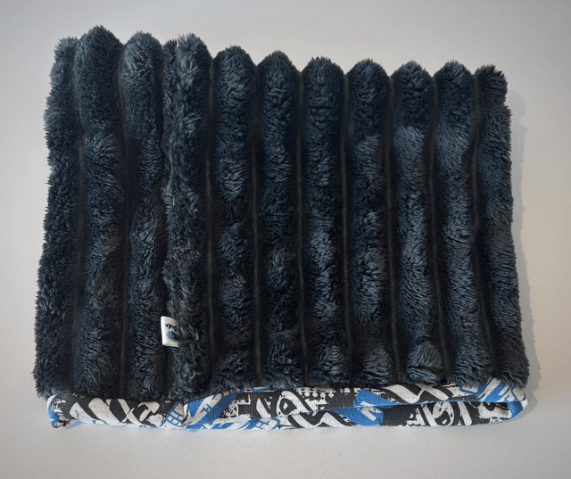 Snood , tour de cou Enfant Graffiti gris, bleu  et noir 