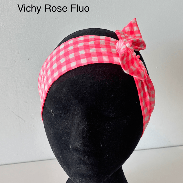 Bandeau rigide en tissu Vichy Seersucker