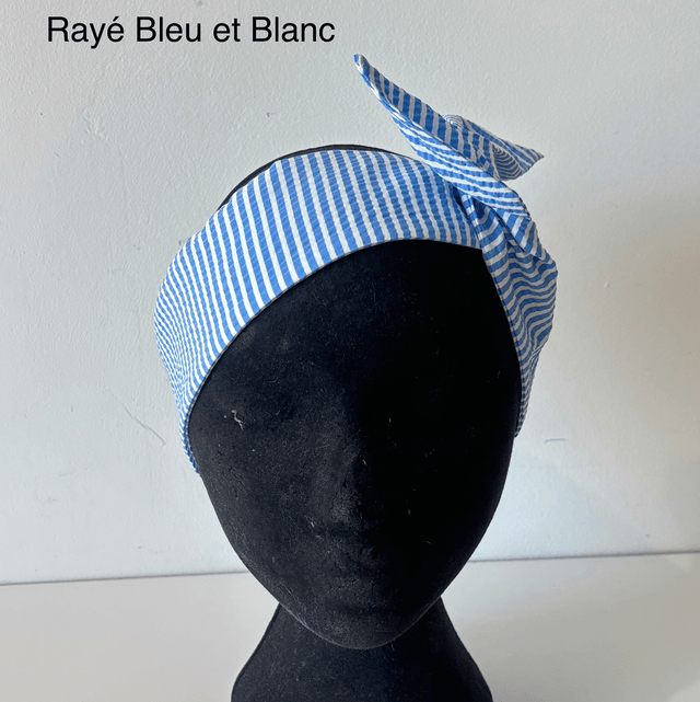 Bandeau rigide en tissu Vichy Seersucker
