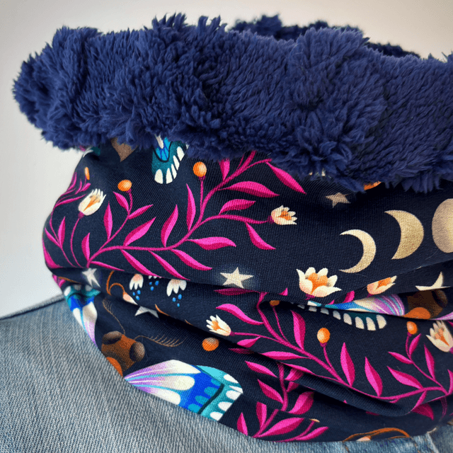 Snood , tour de cou Adulte ou Enfant Butterfly bleu