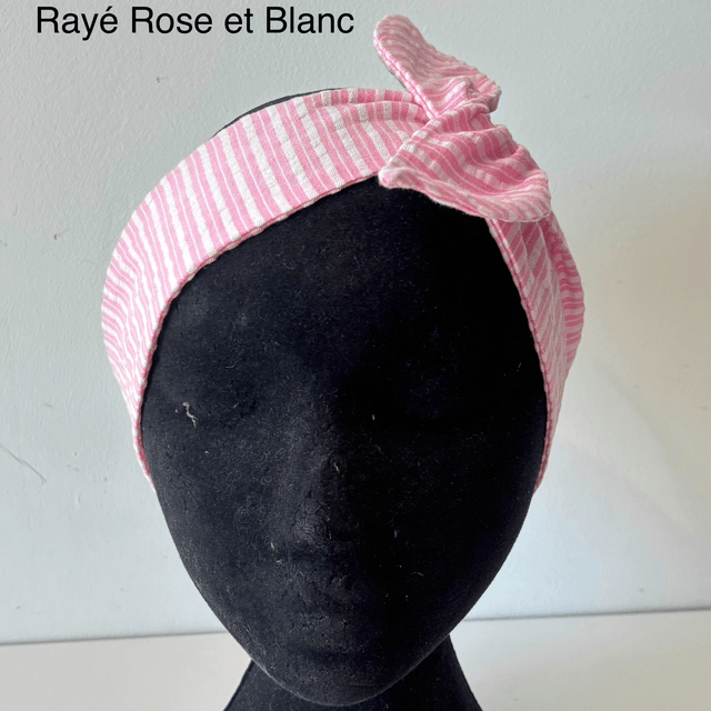 Bandeau rigide en tissu Vichy Seersucker