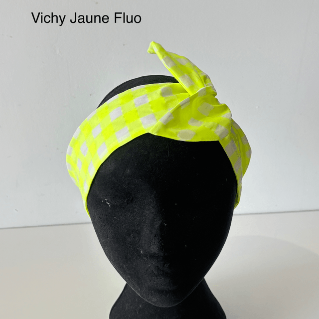 Bandeau rigide en tissu Vichy Seersucker