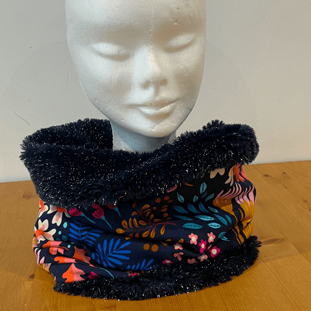 Snood , tour de cou Adulte ou Enfant bliss bleu