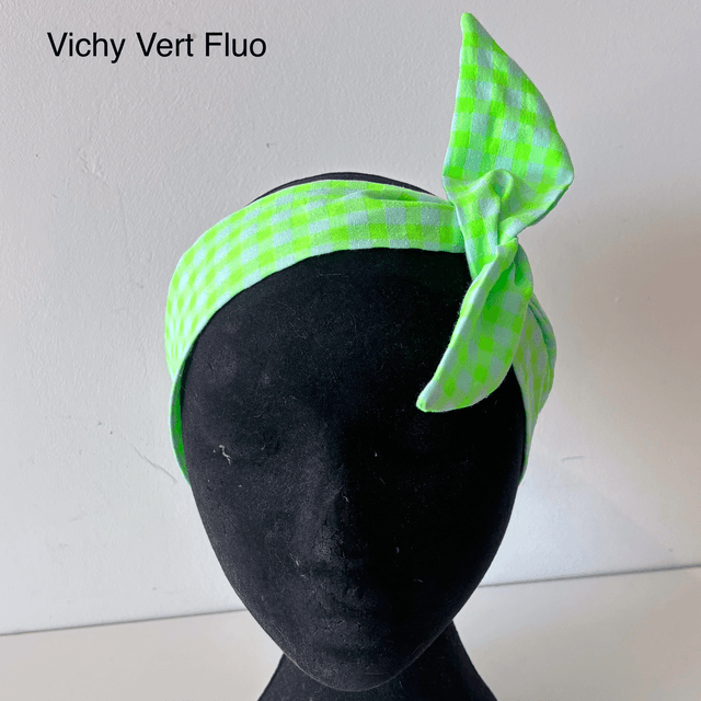 Bandeau rigide en tissu Vichy Seersucker